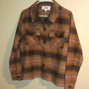 Steve Madden BB Dakota cropped shacket Pink And Brown NWOT L